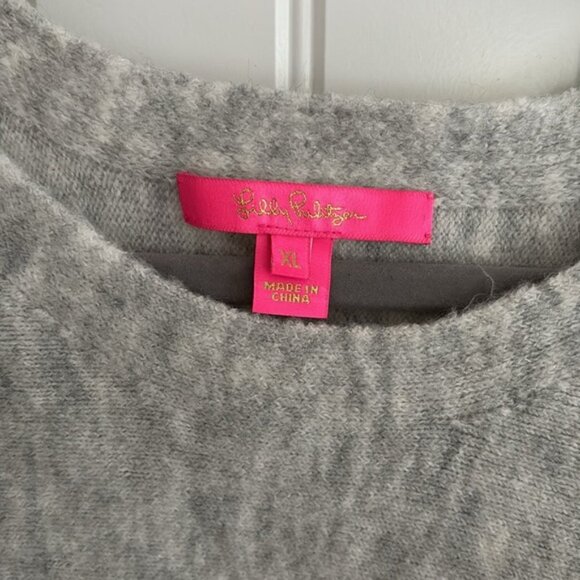 Lilly Pulitzer ~ Arna Pullover Sweater ~ Seaside Grey ~ XL ~ Logo Buttons - Picture 3 of 6